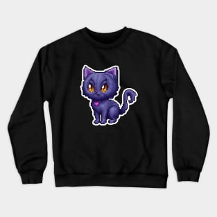 Funny Cute Black Cat Valentine Love Heart Crewneck Sweatshirt